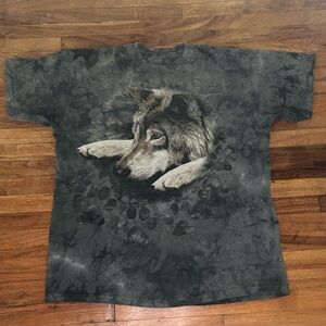 The Mountain Charcoal Wolf Dog Tee
